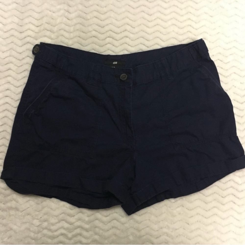 H&M Dark Blue Chino Shorts - Size: 8